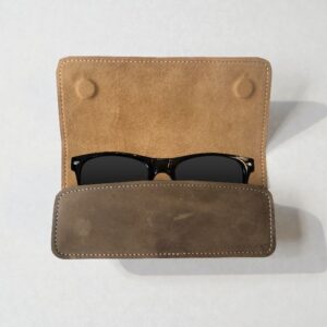 GHANCHE Leather Glasses Cover (Wood Brown) GH-GC-02