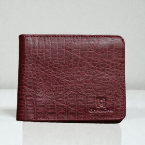 GHANCHE Bifold Leather Wallet Crocodile Texture (Maroon) GH-BFL-13