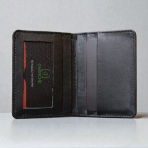 GHANCHE Super slim Leather Wallet (Black) GH-SLM-01