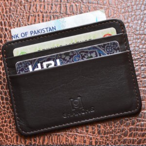 GHANCHE Sleek Leather Card Holder (Charcoal Grey) GH-SLK-11