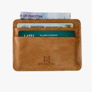 GHANCHE Sleek Nubuck Leather Card Holder (Golden Brown) GH-SLK-04