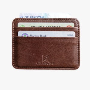 GHANCHE Sleek Leather Card Holder (Hershey’s Brown Textured) GH-SLK-08