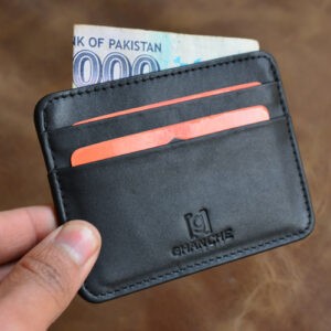 GHANCHE Sleek Leather Card Holder (Black) GH-SLK-10