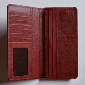 GHANCHE Urban Spirit Leather Wallet (Crocodile Maroon) GH-USW-02