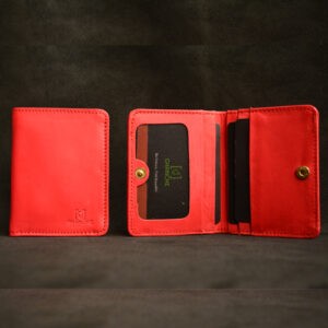 Super Slim Wallet with inside Button (Shocking Red) GH-SLMB-01