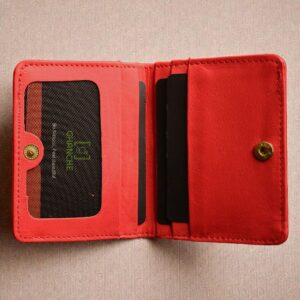 Super Slim Wallet with inside Button (Shocking Red) GH-SLMB-01