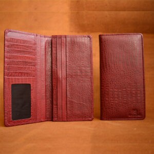 GHANCHE Urban Spirit Leather Wallet (Crocodile Maroon) GH-USW-02