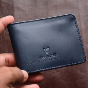 GHANCHE Dollar Size Leather Wallet (Blue) GH-DS-02