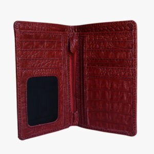GHANCHE Leather Continental Wallet (Crocodile Red) GH-CW-01