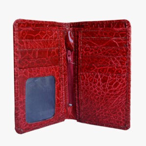 GHANCHE Leather Continental Wallet (Crocodile Orange Red) GH-CW-02