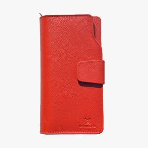 GHANCHE Ladies Leather Clutch with Zipped Pocket (Dotted Red) GH-LHB-04