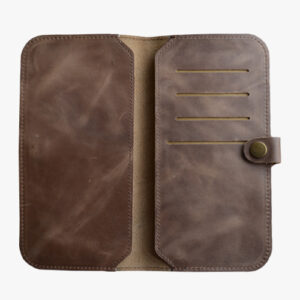 GHANCHE Leather Mobile Pouch & Wallet (Textured Brown) GH-MP-02