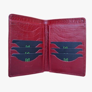 GHANCHE Passport Leather Cover (Crocodile Maroon) GH-PPC-03