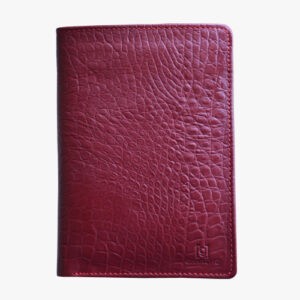GHANCHE Passport Leather Cover (Crocodile Maroon) GH-PPC-03