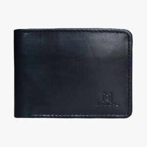 GHANCHE Dollar Size Leather Wallet (Black) GH-DS-01