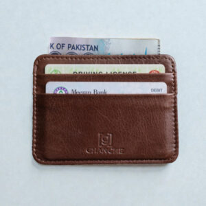 GHANCHE Sleek Leather Card Holder (Hershey's Brown Textured) GH-SLK-08