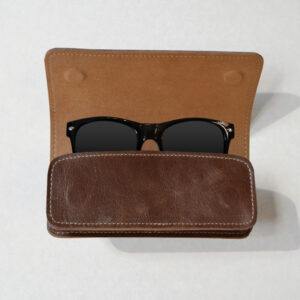 GHANCHE Leather Glasses Cover (Textured Brown) GH-GC-01