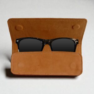 GHANCHE Nubuck Leather Glasses Cover (Golden Brown) GH-GC-03