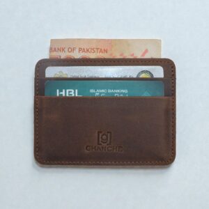 GHANCHE Sleek Leather Card Holder (Dark Brown) GH-SLK-01