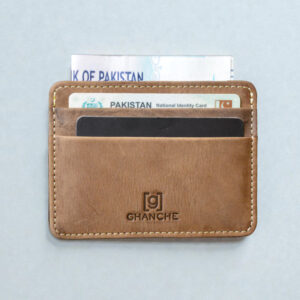 GHANCHE Sleek Leather Card Holder (Wood Brown) GH-SLK-03