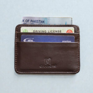 GHANCHE Sleek Leather Card Holder (Dark Shinny Brown) GH-SLK-09