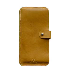 GHANCHE Leather Mobile Pouch (Mustard Yellow) GH-MP-03